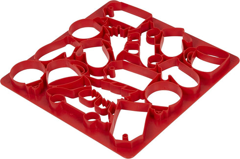 Wilton Holiday Multi-Cookie Cutter Sheet, Red...