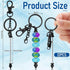 12 Pcs Beadable Keychain Bar, Black Beaded Key Chain for Pendant DIY, Alloy Blank Accessories Bulk for Keychain Making Supplies Jewelry Making Gif...