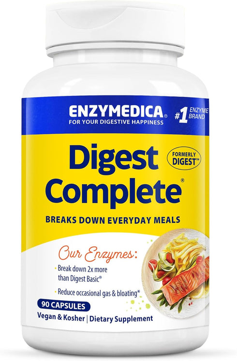 Enzymedica Digest, Full-Range, Everyday Digestive Enzymes, Offers Fast-Acting Gas & Bloating Relief, 90 Count...