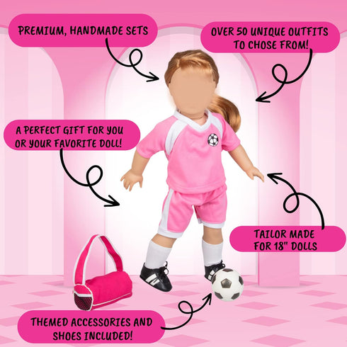 6pc Horseback Riding Outfit - 18" Doll Clothes & Accessories Compatible w American Girl Dolls - Equestrian Set includes Hat, Shirt, Jacket, Pants,...