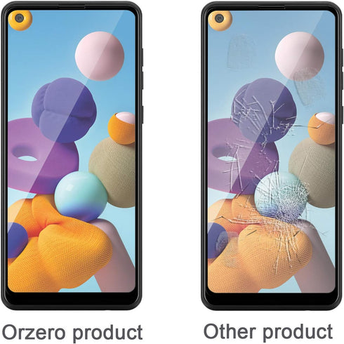 Orzero (3 Pack) Tempered Glass Screen Protector Compatible for Samsung Galaxy A21s (Full Adhesive), 2.5D Arc Edges 9 Hardness HD Anti-Scratch Full...