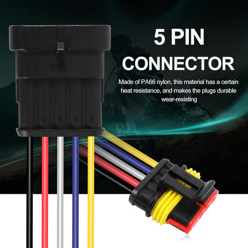 G 5 Pin Way Electrical Wire Connector Male Female Plug Socket Quick Disconnect Waterproof Plug Play for Car Truck Motorcycle Marine Boat...