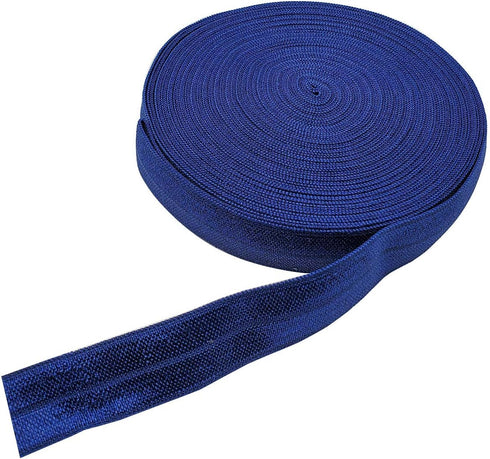 10 Yards Fold Over Elastic Stretch, Braided Elastic Ribbon for Hair Ties Headbands, Available in Various of Colours (Navy, 5/8in)...