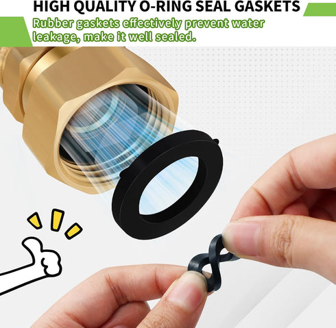 Boltigen Garden Hose Swivel Connector, 3/4GHT Garden Hose Swivel Fitting, 360 Degree Male to Female Hose Adapter for Outdoor...
