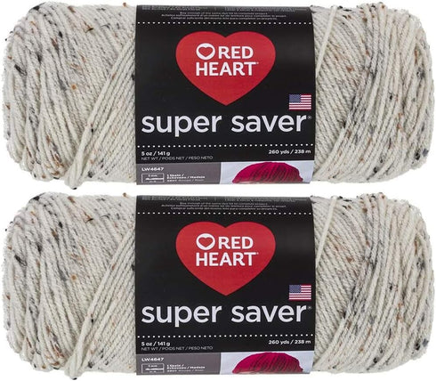 Bulk Buy: Red Heart Super Saver (2-Pack) (Aran Fleck, 5 oz Each Skein)...