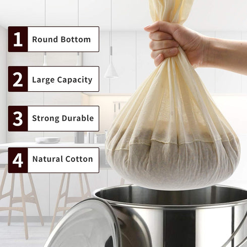 CONIE Extra Large 20"x24" Reusable Straining Brew in a Bag Cheesecloth Brewing Bag with Sturdy Draw Strings...