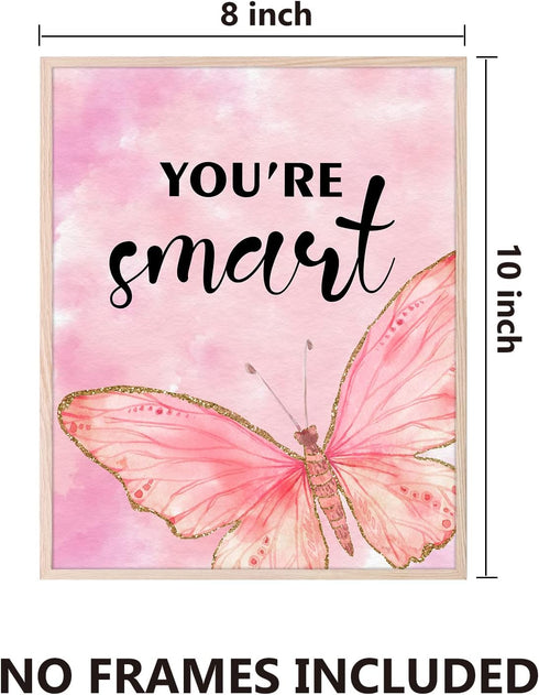 HOMANGA Wall Art Posters, Butterfly Wall Decor for Girls Room, 8X10 Inch, Unframed, Set of 6...