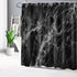LB Black Marble Shower Curtain Abstract Natural Black Grey Marble Bathroom Curtain 72x72 inch Waterproof Polyester Fabric Bath Curtain Hooks Inclu...