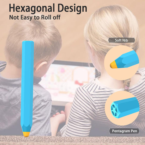 Stylus for Kids Kenkor Stylus Pen for Touch Screen Pencil Shape Universal Capacitive Stylus Compatible with iPad/iPhone/Android/Kindle/Samsung/Mic...