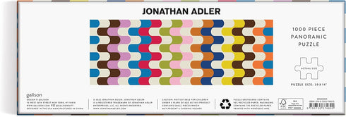 Jonathan Adler Bargello 1000 Piece Panoramic Puzzle from Galison - 39" x 14" Landscape Puzzle, Chic and Modern Design, Thick & Sturdy Pieces, Chal...