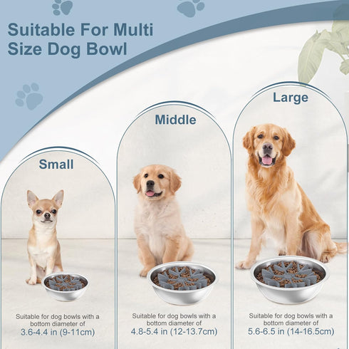 Upgraded Dog Slow Feeder for Slow Down Eating, Insert Slow Feeder Dog Bowl, with 27 Strong Suction Cups, Easy to Clean, Silicone Slow Eating Bowl ...