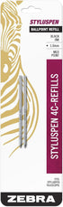Zebra Pen StylusPen Telescopic Ballpoint 4C Refill, Medium Point, 1.0mm, Black Ink, 2-Count......