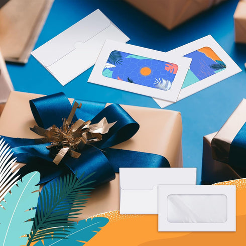 60 Pack Window Gift Card Envelopes Gift Card Sleeves Blank Gift Card Holders 3.9 x 2.4 Inch Envelopes for Gift Cards Greeting Card Mailing Envelop...