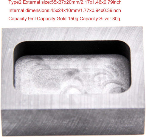 Graphite Ingot Mold, High Purity Refining Graphite, Melting Casting Mould for Gold Silver Aluminum Copper Brass Zinc Plumbum and Alloy Metals (2.1...