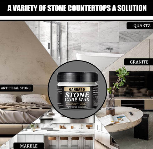 Granite Cleaner and Stone Polish Care Wax 3.5oz Restores Shine and Nourishes Stone Surfaces - Suitable for Granite Countertops and Quartz - Floor ...