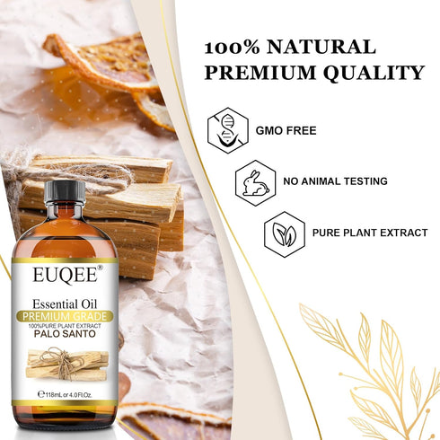 Palo Santo Essential Oil 118mL Pure Palo Santo Oil Premium Essential Oil with Glass Dropper for Diffuser, Soap Candle Making - 4Fl. Oz...