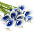FiveSeasonStuff Real Touch Calla Lily Artificial Flowers Wedding Bridal Bouquet | Floral Arrangements | 15 Calla Lilies (Silk White & Abyss Blue)...