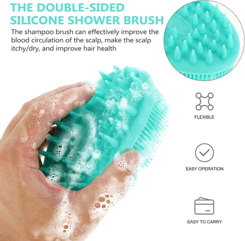 Baby Silicone Body Bath Brush Cradle Cap Brush Soft Hair Massage Brush Hair Scalp Massager for Newborns Toddlers Kids Shower...