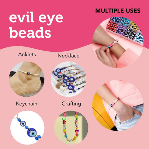 Incraftables Evil Eye Beads for Jewelry Making (24 colors). Best Evil Eye Bracelets kit (720pcs). Round Evil Eye Glass Beads for DIY Charms & Neck...