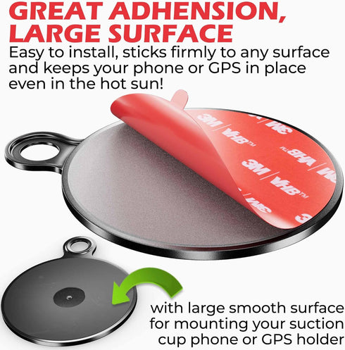 Dashboard Pad Mounting Disk for Suction Cup Mount - 3M Dashboard Sticky Pad for Car Phone Holder - Ultra Sticky Adhesive Replacement Disc for Garm...