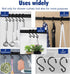 Metal Shower Curtain Hooks?Set of 12 Rings?Rust Resistant S Shaped Hooks Hangers for Kitchen Utensils, Clothing, Towels, etc. (Black)...