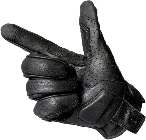 Updated Men’s Leather Motorcycle Gloves with Two Touchscreen Fingers Anti-Slip Motorbike Racing Gloves (Updated,Perforated, XXL)...