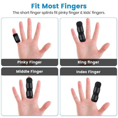 Finger Splint, Set of 2 Trigger Finger Brace with 10 Nylon Sleeves for Sport Injuries, Swelling, Tendon,Finger Stiffness and Sprained Knuckles (Bl...