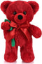 Plush Stuffed Animal Bear with Rose Funny Cute Stuffed Animal Plush Christmas Valentine's Day Gifts for Kids Toddler Girlfriend Mother's Day,11.8 ...