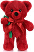 Plush Stuffed Animal Bear with Rose Funny Cute Stuffed Animal Plush Christmas Valentine's Day Gifts for Kids Toddler Girlfriend Mother's Day,11.8 ...