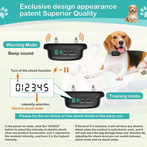 Dog Bark Collar-NOUGAT Rechargeable Smart Anti-Barking Collar, 8 Adjustable Sensitivity Beeping Vibrating Shock Beeps, Anti-Barking Collar for Sma...