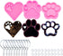 3pc Glossy Resin Silicone Paw Print Molds DIY Making Keychain, Heart with Paw Cutout Epoxy Mold with 10PC Key Ring(DY0129+DY0292+DY0404)...