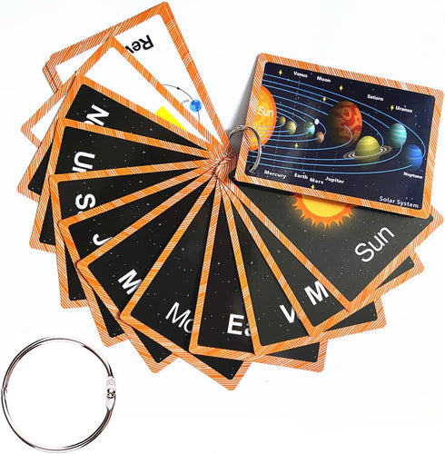 Set of Solar System Flash Cards for Toddlers(15Count)|Kids Learning Flashcard & Montessori Pocket Cards|Perfect for Pre-K Decor Background Wall St...
