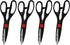 Set of 4 Black Stainless Steel Comfort Grip Scissors 8.5" Multi-Purpose Shears Perfect for Any Kitchen, Crafting Table, and More!...