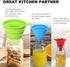 Kitchen Funnel Set of 3, Large Medium and Small, Kitchen Gadgets Accessories Food Grade Silicone Collapsible Funnels for Kitchen Use Filling Bottl...