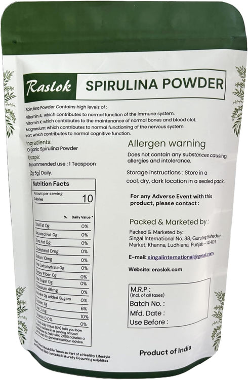 Pure Spirulina Powder | Immune Support and Antioxidants | No Filler & Non-GMO, Rich in Vegan Protein (3.52 Oz)...