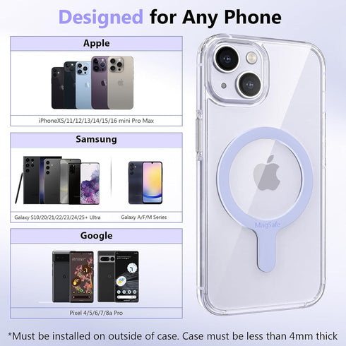 for MagSafe Ring, Compatible with MagSafe Sticker, 4 Pack Universal Magnetic Adapter Ring Compatible with Magsafe Accessories & Wireless Charging ...