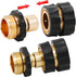 Triumpeek 3/4" Garden Hose Connector, 6 Sets Garden Hose Quick Connect Fittings, Male and Female Quick Release Garden Hose Connector...