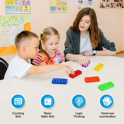 Ten-Frame Counting Toys,Math Manipulative for Elementary,Number Math Games, Montessori Educational Toy for Preschool Kindergarten Classroom Learni...