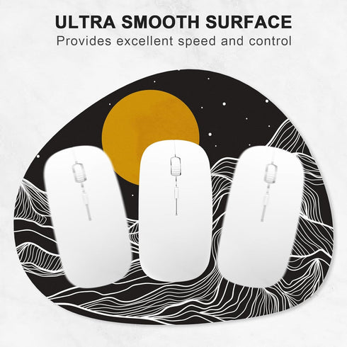 Mouse Pad, Premium-Textured Oval Computer Mousepad, 8.7" x 7.1" Thick 3mm Anti-Slip Waterproof Rubber Mouse Mat, Cute Mouse Pad for Office, Home, ...