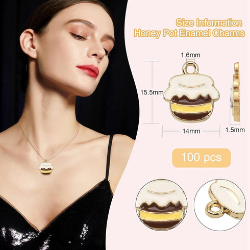 DanLingJewelry 100 pcs Honey Pot Charms Pendants for Jewelry Making or DIY Crafts...