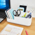 LETURE Desktop Storage Organizer, Pen Pencil Card Holder Box Container for Desk, Office Supplies, Vanity Table (White)...