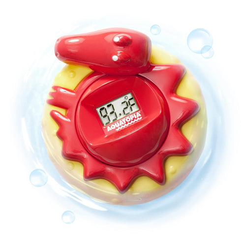 Aquatopia Charlie Crocodile Baby Bath Thermometer with Digital Audible Alarm, Floating Toy, Beeps Too Hot or Too Cold, Red...