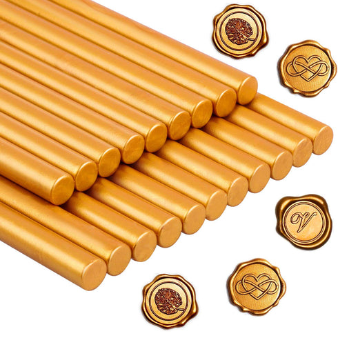 Sealing Wax, Paxcoo 20pcs Wax Seal Sticks, Glue Gun Sealing Wax for Wax Seal Stamp, Letter Wax Seal and Crafts (Gold)...