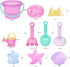 LotFancy Beach Toys for Kids, 10 PCS Snow Toys for Toddlers 3-10, Sand Buckets and Shovels, Star Shell Castle Sand Mold, Sand Sifter Cover, Rake, ...