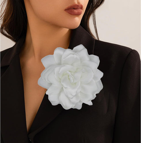 Flower Brooches for Women Satin Fabric Rose Flower Brooches Handmade Flower Brooches Pin for Wedding Party Dance Banquet Ceremony Versatile Floral...