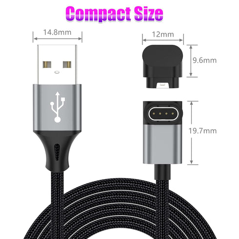 AGVEE 2 Pack 3.3ft Angled 90 Degree Braided Charger Cable Charing Cord for Garmin Watch Fenix 5 6 7, Vivoactive, Instinct, Venu, Tactix, Forerunne...