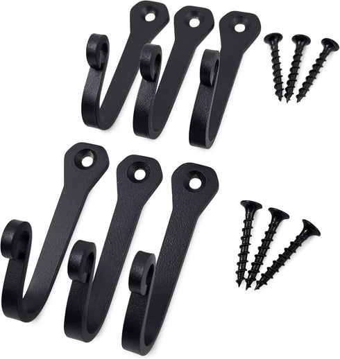 Claimed Corner - Cast Iron Wall Mounted Coat Towel Hat Scarf Bag Hook - 5 Pack (Multi Purpose (Black))...
