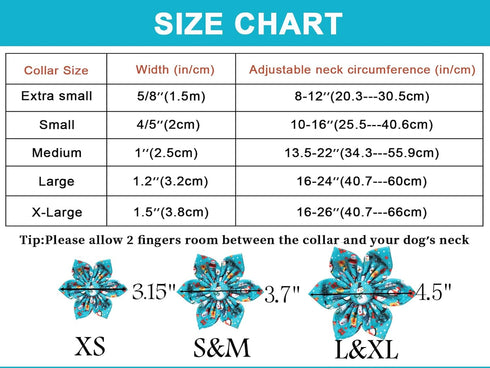 ARING PET Christmas Dog Collar-Cute Winter Girl Dog Collar with Flower, Adjustable Cotton Blue Christmas Pet Collar Puppy Collars...
