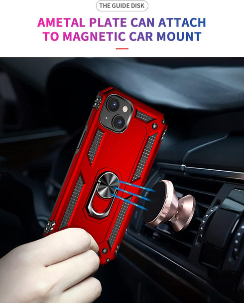 Military Grade Drop Impact for iPhone 14 Case 360 Metal Rotating Ring Kickstand Holder Armor Heavy Duty Shockproof Case for iPhone 14 Phone Case (...
