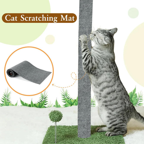Trimmable Cat Scratching Post Carpet Trimmable Self-Adhesive Carpet Mat Pad Replacement for Cat Tree Shelf Shelves, Cat Wall Furniture Steps, Cat ...